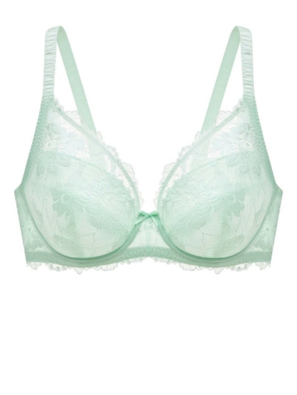Understance Annette FlexWire Padded Plunge Lace Bra Aqua 40D